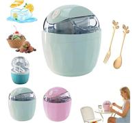 Small Home Mini Ice Cream Maker,Personal Ice Cream Maker with One-Touch Control, 17oz DIY Makes Single Family Serving with Pre-Freezer Bowl, Electric Sorbet Machine Frozen Yogurt (Green)