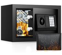 Small Home Safe Digital Furniture Safe with Spare Key 15L | Combination lock, fireproof wallet, alarm system, sensor light, small home safe for cash, jewellery, important documents