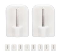 Small Hooks, Self Adhesive Wall Hooks | Small White Hanger for Home, Modern Stylish Hanging Hooks for Bathroom, Bedroom, Children's Room, Baked