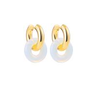 Small Hoop Earrings For Women Unique Thick Earrings Paired With Natural Stone For Women's Color Stone Ring Hugging Easter Bunny Women (K, One Size)