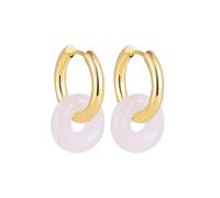 Small Hoop Earrings For Women Unique Thick Earrings Paired With Natural Stone For Women's Color Stone Ring Hugging Easter Bunny Women (D, One Size)