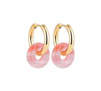 Small Hoop Earrings For Women Unique Thick Earrings Paired With Natural Stone For Women's Color Stone Ring Hugging Easter Bunny Women (H, One Size)