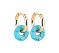 Small Hoop Earrings For Women Unique Thick Earrings Paired With Natural Stone For Women's Color Stone Ring Hugging Easter Bunny Women (A, One Size)
