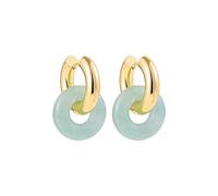 Small Hoop Earrings For Women Unique Thick Earrings Paired With Natural Stone For Women's Color Stone Ring Hugging Easter Bunny Women (F, One Size)