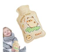 Small Hot Water Bottle, Heating Water Bottle | Animal Pattern Hot Water Pack - Hand Warmer Foot Warmer, Warm Water Filled Soft Plush Wrap