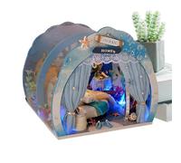 Small House Kit, Miniature House - Creative Marine Tunnel Decoration | Unique Marine Tunnel House with LED Light Furniture, Small Romantic Art