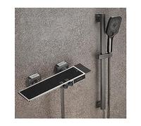 Small Household Digital Display Shower Set， Gunmetal Gray Split Simple Shower Without Overhead Spray Home Bathroom(D)