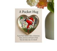 Small Hug Bag - Two-Dimensional Heart Pocket Cards Made of Acrylic Decorative Meaningful Portable as a Relationship Keepsake Memory Pocket Ornament Gift for Hair Stylists Men Women