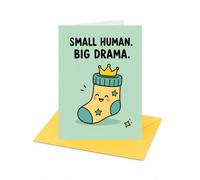 Small Human Big Drama New Baby Congratulations Card
