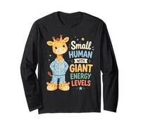 Small Human with Giant Energy Cute Giraffe Design Long Sleeve T-Shirt