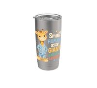 Small Human with Giant Energy Cute Giraffe Design Stainless Steel Insulated Tumbler