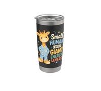 Small Human with Giant Energy Cute Giraffe Design Stainless Steel Insulated Tumbler