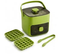 Small Ice Cube Machine, Ice Cube Maker, 48 Pieces Ice Cubes, Easy Press to Release the Ice, Cooling Cocktail, Whiskey, Coffee, Ice Cube with Container, Ice Cube Box, for Home Kitchen - Green