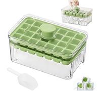 Small ice Cube Tray with Lid, Spoons and Containers, 2x28 Compartments Ice Cube Moulds for Freezer, Spill-Resistant Without Touching Various-ice Moulds for Whiskey Cocktail, Tea, Coffee