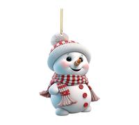 Small Ideas 2D Snowman Christmas Ornament Mini Xmas Tree Charms Decoration Set with Strings Santa Craft Present Garden House Window Wall Wreath Party Bag Outdoor Hanging Bauble Decor for Girl Boy