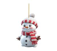 Small Ideas 2D Snowman Christmas Ornament Mini Xmas Tree Charms Decoration Set with Strings Santa Craft Present Garden House Window Wall Wreath Party Bag Outdoor Hanging Bauble Decor for Girl Boy