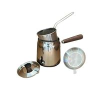Small Immersion Fryer | Large Capacity Stainless Steel Kitchen Utensil with Basket and Strainer | Frying Pot | for Kitchen Home Camping Grill Cooking Bacon Potato Chips