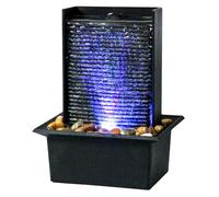 Small Indoor Relaxation Tabletop Fountain, Zen Meditation Waterfall Feature with Color LED Light & Natural Rocks, 4 Level Desk Waterfall for Home Office Bedroom Living Room Decoration (Style 2)