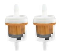 Small Inline Fuel Filter Twin Pack - Universal Fit for 6mm & 8mm Fuel Lines - Compatible with Motorcycles, Lawn Mowers, Quad Bikes, Generators & Car Engines (2 Pcs)