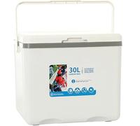 Small Insulated Cooler Box,With Handle Cold Portable Ice Bucket,Compact Car Cooler Camping Picnic Refrigerator Chest Box for Outdoor Food Preservation,Insulated Food Container Camping,Travel(White,30L