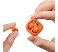 Small Invisible Earbuds Mini Earphones Wireless Sleep In Ear Buds Bluetooth Tiny Hidden Micro Discreet Orange Earbuds Soft Low Profile Small Headphones for for Side Sleepers Sleeping Work Commuting