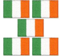 Small Irish Flag Patches (5-Pack), Ireland Flag Patches for Clothing, Hats, Shirts, Jackets Etc. Great for St. Patrick's Day (Irish Flag (5-Pack)), Green, Orange, White