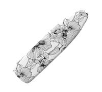Small Ironing Board Covers 90 x 30 Black White Flowers Bungee Elasticated with Padding, Resists Scorching and Easy Fit Mini & Portable Ironing Boards Cover