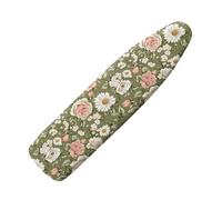 Small Ironing Board Covers 90 x 30 Flowers Pink White Bungee Elasticated with Padding, Resists Scorching and Easy Fit Mini & Portable Ironing Boards Cover