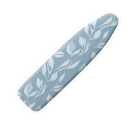 Small Ironing Board Covers 90 x 30 White Leaves Bungee Elasticated with Padding, Resists Scorching and Easy Fit Mini & Portable Ironing Boards Cover