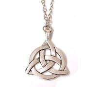 Small Island Celtic Trinity Knot Necklace in Antique Silver Tone (Organza Gift Pouch Included).