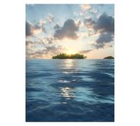 Small Island Paint by Numbers for Adults, Sea View Painting by Numbers for Adults with Canvas for Painting 24x32in Acrylic Paint Set Brush, Canvas Wall Art Supplies for Room Decor Gifts model-3957