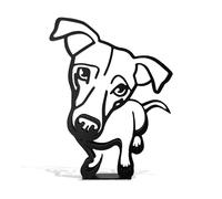 Small Jack Russell Cartoon Style Dog Metal Statue Sculpture Gift Desktop Ornament Home office Decor