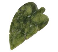 Small Jade Stones Leaf Shaped Ornament, Green Hsiuyen Jade Home Decor