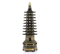 Small Japanese Pagoda Chinese Tower Temple of Heaven Model Wenchang Ornaments Figurines for The Home Ornament Metal Statue Wen Chang Decoration