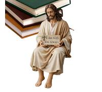 Small Jesus Figurine - Peaceful Religious Statue Resin Statue Handmade Christian Desk Decor | Compact Sacred Art Accent with Fine Craftsmanship for Easter Birthday Shelf