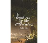 Small Journal Notebook, Nature, Christian, He leads me beside still waters- psalm 23:2 Bible Verse, 50 lined pages, 5x8in