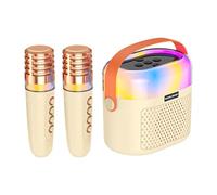 Small Karaoke Machine,1200mAh Portable Kids Singing Machines | 2 Wireless Microphones, Karaoke Speaker, Home Karaoke System for Christmas Halloween