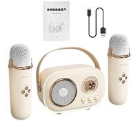 Small Karaoke Speaker Wireless Portable Speaker, Two Microphones | Wireless Karaoke Mikes for Adults for Kids Toy, Festival Activities, Family Gathering, Outdoor Fun, Travel, Birthday Party,