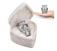 Small Keepsake Cremation Urn for Human Ashes Men Women with Velvet Heart Case, Bag & Funnel - White Mini Family Sharing Funeral Tiny Urn Male Female or Pet - Memorial Decorative Urn for Mom Dad
