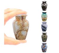 Small Keepsake Cremation Urns for Human Ashes - Marble Finish Metal Keepsake Urn - Mini Cremation Urn for Pet Ashes - Handcrafted Memorial Urn - Funeral Urns with Velvet Bag (Monalisa)