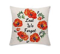 Small Keepsake for Remembrance Day Red Poppy Lest We Forget Throw Pillow Cover Pillow Cases Hug Pillowcases Sofa Bedding 45cm X 45cm