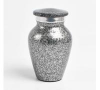 Small Keepsake Urn for Human & Pet Ashes - 3" Memorial Container With Velvet Presentation Gift Box - Capacity 7 Teaspoons - Handcrafted in Metal Aluminium Brass (Grey)