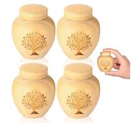Small Keepsake Urns for Human Ashes Set of 4,Mini Urns for Ashes Made of Bamboo with Tree of Life Pattern Engraved,Small Cremation Urns for Human Ashes Adult Male Female