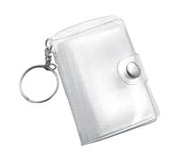 Small Key Ring Charm - 24 Pockets Mini Picture Binder, Small Portable Clear Case, Transparent DIY Album | Pocket Book Handmade Commemorative Keychain for Kids Wallet Backpack Adults