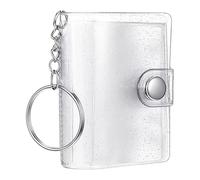 Small Key Ring - Mini Photo Binder 24 Pockets Small Transparent Case Portable DIY Album Transparent | Pocket Book Handmade Memorial Keychain For Wallet, White., Se référer au descriptif, Refer to
