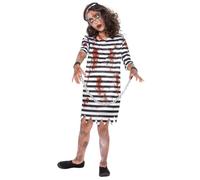 (Small) Kids Zombie Convict Prisoner Girl Costume | Halloween