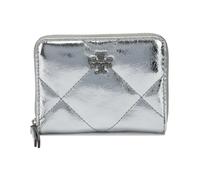 Small Kira Diamond Quilt Metallic Zip-Around Wallet - female - Tory Burch - Wallets & Cardholders - Gray - ONE SIZE - Accessories ONE SIZE
