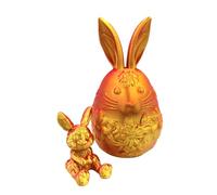 Small Kitchen 3D Printed Easter Egg Decorations Realistic Animal Toy For Kids And Adults Carnival Jokes (C, 15.2cm)