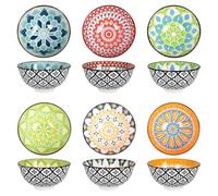 Small Kitchen Bowls Ceramic Soup Bowls 4.75inch Porcelain Serving Bowls Set 6, Dessert Bowls Set Microwave Safe, Cereal Bowls Colorful Small Bowls Dinnerware Gift Set for Rice Salad Porridge Oatmeal