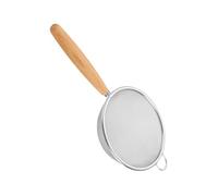Small Kitchen Colander - Fine Mesh Sifter with Wooden Handle, Durable Oil Filter | Compact Food Strainer for Cooking, Baking and Draining Great Kitchen Utensils for Home and Everyday Use